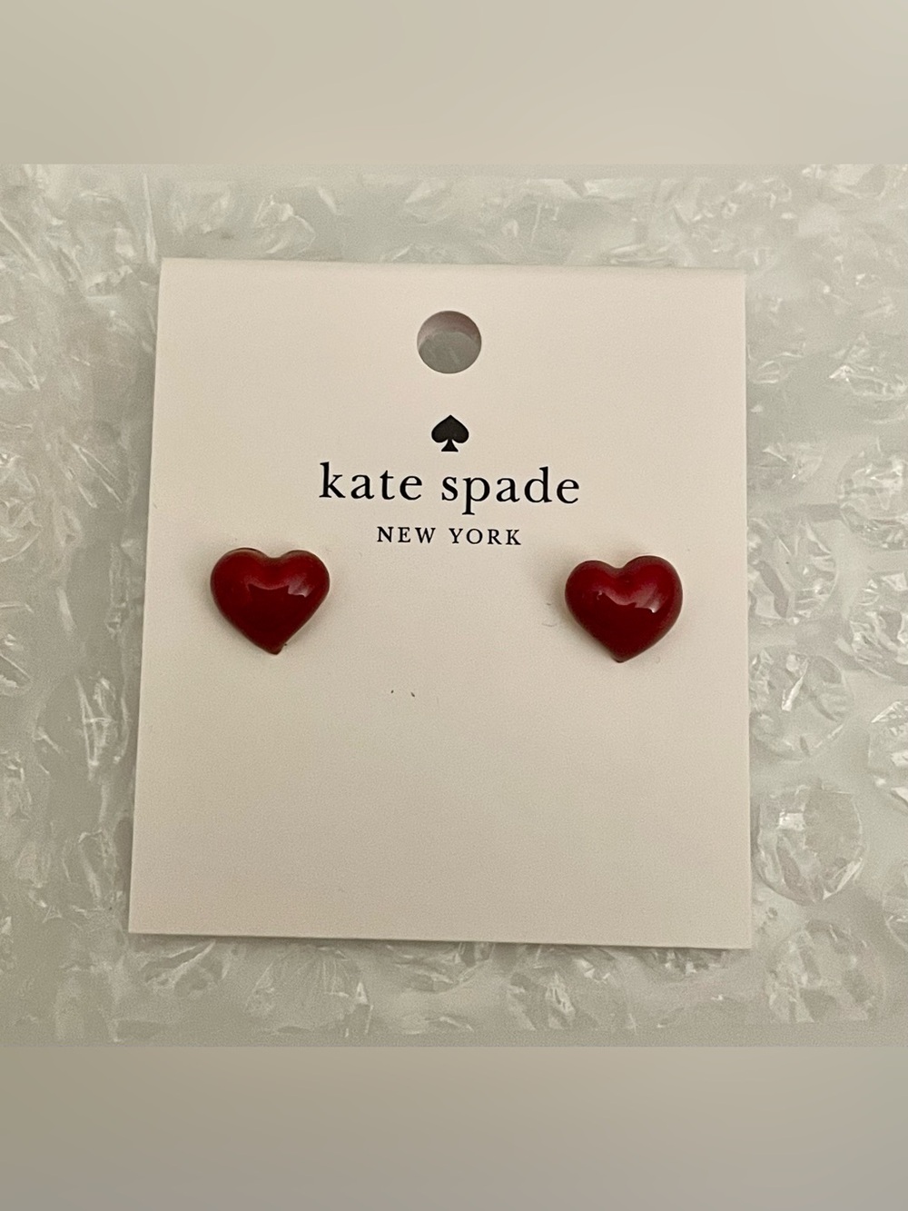 Kate Spade ♠️ Red Heart ♥️ Enamel Stud Earrings